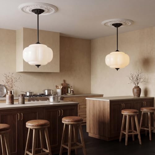 15 in White Milk Glass Ceiling Light Fixture