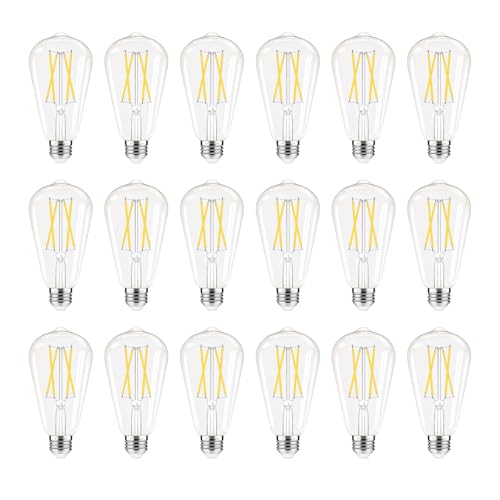 Dimmable Edison Bulbs 4000K Daylight White (18 Count)