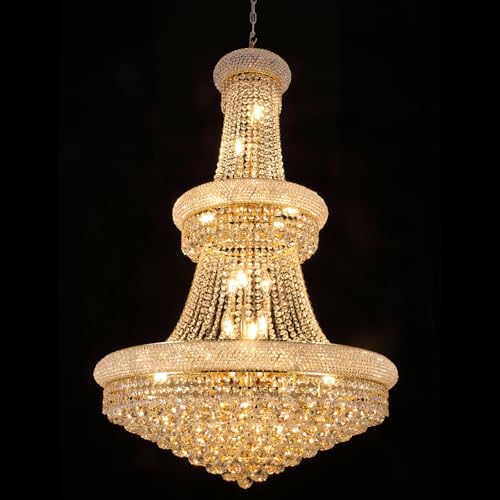 32 Inch Gold Crystal Eiffel Tower Chandelier