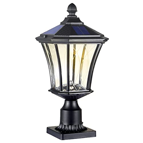 Solar Post Lights Dusk to Dawn Outdoor Solar Lamps with Pier Mount Base