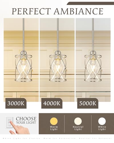 Brushed Nickel Pendant Lights Kitchen Island 3 Pack (3 Count)