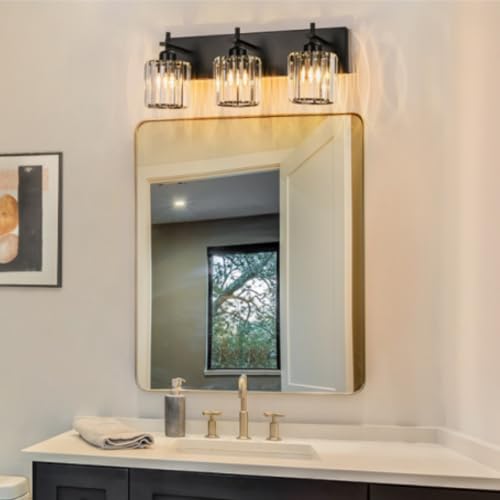 Black Crystal Bathroom Vanity Lights