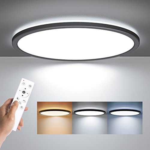 LED Flush Mount Ceiling Light Fixture with Remote Control