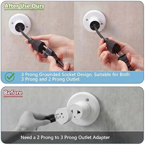 2 Pcs 3 Outlet Light Socket Adapter