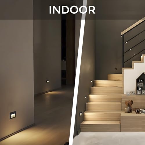 120V Indoor Outdoor Recessed Step Lights for Stair Warm White 8Pack (4 Count)