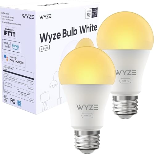 800LM A19 Tunable Smart Light Bulb White (2 Count)