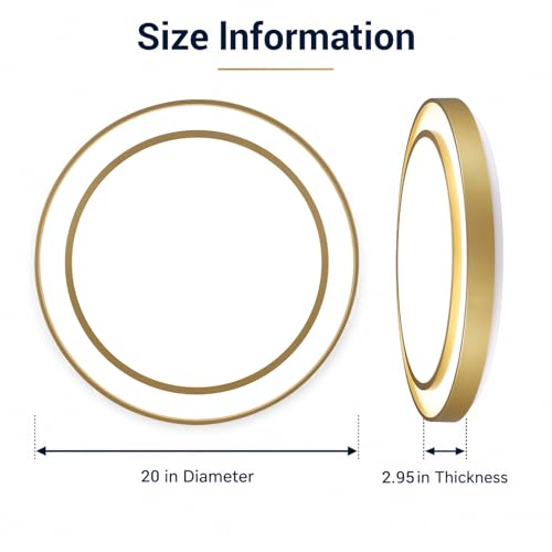 Gold LED Flush Mount Ceiling Light 20 Inch (Gold / 20Inch)