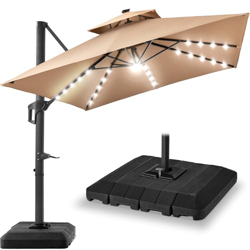 12x12ft LED Cantilever Patio Umbrella w