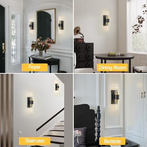 19" Black and Gold Wall Sconce
