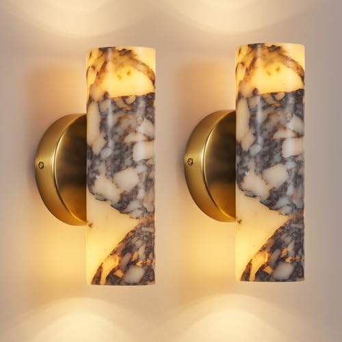 Natural Marble Wall Sconces Set of 2