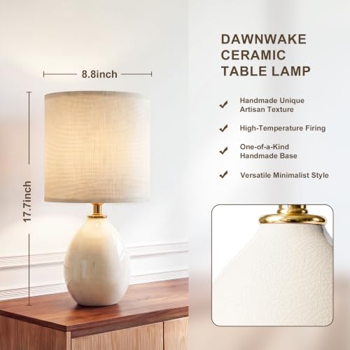 17.7" Ceramic Table Lamps Set of 2 for Living Room Bedroom (2 Count)
