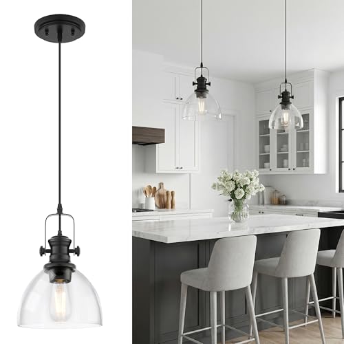 7.5" Matte Black Pendant Lights Kitchen Island