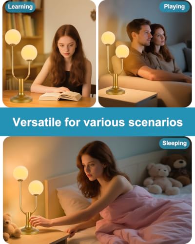 Globe Table Lamp for Bedroom Dimmable Modern Round Ball Lamp