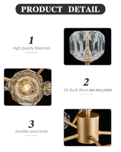 Gold Sputnik Chandeliers for Dining Room Light Fixture Over Table