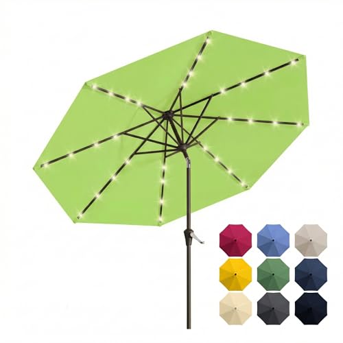 10FT Solar Patio Umbrella with Lights