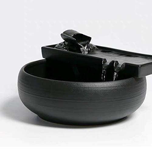 Ceramic Tabletop Fountain for Indoor and Outdoor Table Desk Office Patio