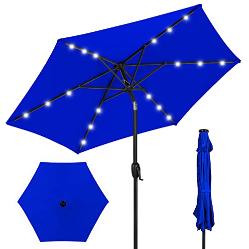7.5ft Solar Umbrella LED Lighted Patio Umbrella