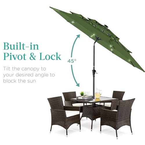 10ft 3 Tier Solar Patio Umbrella
