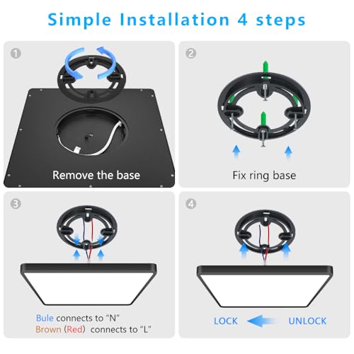 9Inch 18W Square LED Ceiling Light Fixtures Flush Mount