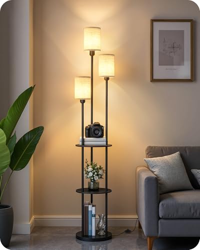 Floor Lamp with Shelves