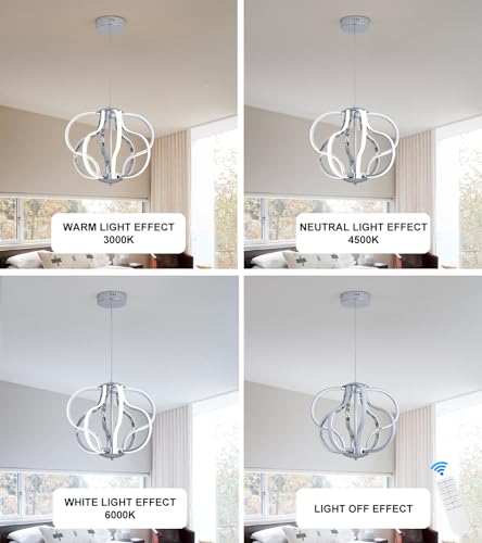 Modern Chrome LED Chandelier with Remote Control
