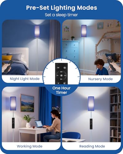 Dimmable Floor Lamps for Living Room with Remote and Foot Switch