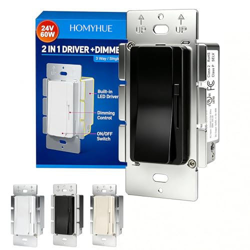 Dimmer Light Switch & 24V 60W Dimmable LED Driver 2 in 1