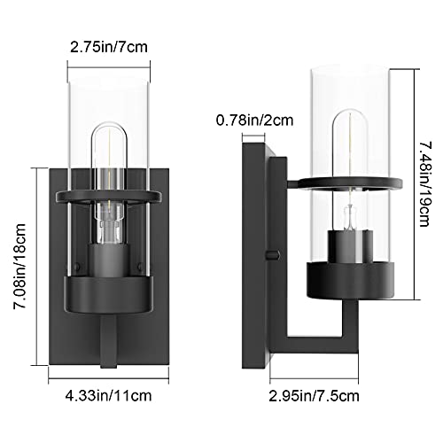 Black Hardwired Wall Sconces Set of 2 (2 Count)