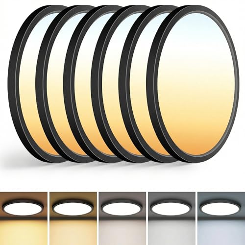 6Pack 13 inch Black LED Flush Mount Ceiling Lights (6 Count)
