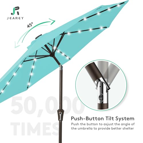 9' Patio Umbrella with Solar Lights