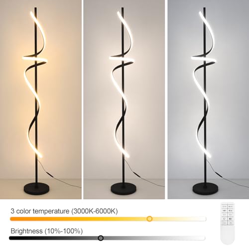Modern Spiral Floor Lamp with Remote Control