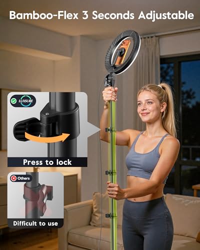 Upgrade Tripod Ring Light Stand with 2 Telescopic Arms