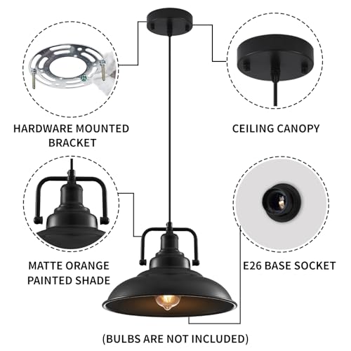 Black Pendant Light 12.5 inches 2 Packs