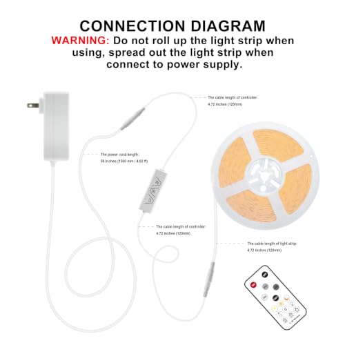 16.4ft COB LED Strip Light with Remote (16.4 Foot)