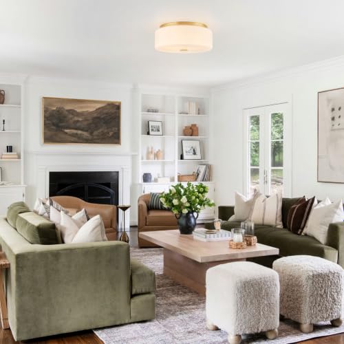 Mid Century Modern Gold Flush Mount Ceiling Light