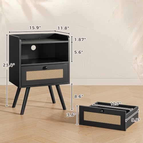 Nightstands with Charging Station (2 Count)