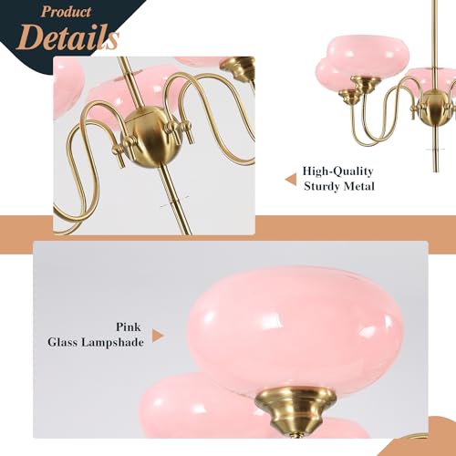Pink Sputnik Chandelier Gold 5