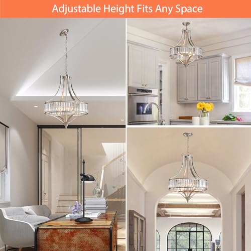 21.6" Brushed Nickel Chandeliers for Dining Room (6 Count)