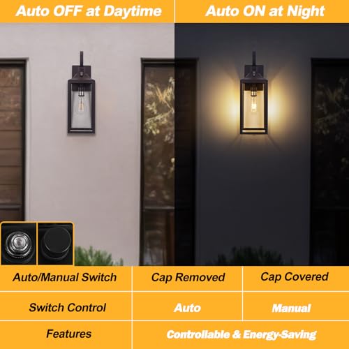 19" Large Dusk to Dawn Outdoor Lighting Bronze 2 Pack (2 Count)