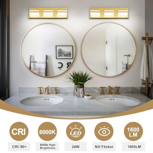 Modern LED Small Gold Acrylic Bathroom Lights Fixtures 3
