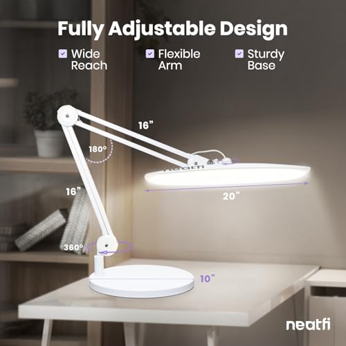 XL 2200 Lumens 20W LED Desk Lamp with Clamp