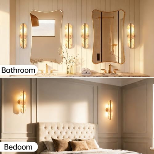 15.7in Natural Alabaster Wall Sconces Marble Wall Sconces