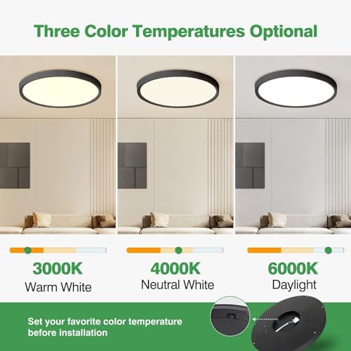 20 Inch Large LED Flush Mount Ceiling Light (2 Count)