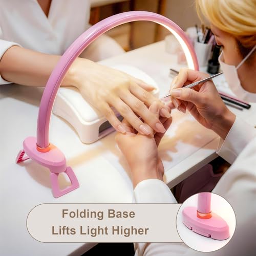 16" Nail Light Half Moon Portable Nail Lamp for Desk No Flicker&Shadow