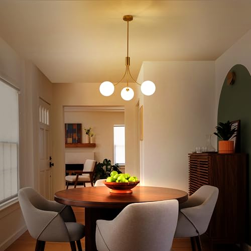 3 Light Gold Sputnik Chandeliers for Dining Room Light Fixture