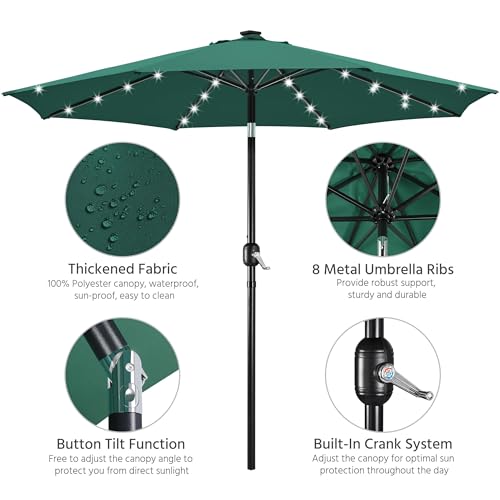 10FT Solar Patio Umbrella w