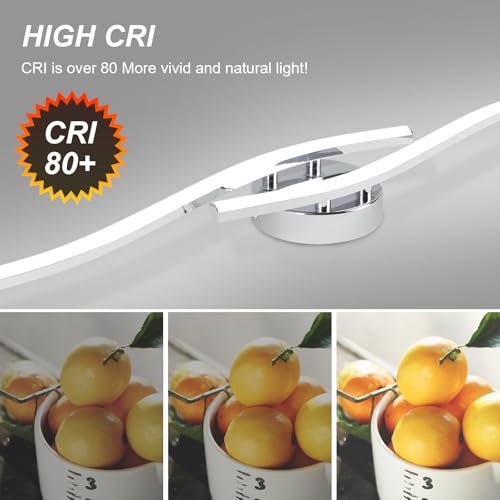 39.37Inch Linear Ceiling Light 6000K Chrome Modern Ceiling Light Fixture 28W Long Flush Mount Ceiling Lamp for Hallway
