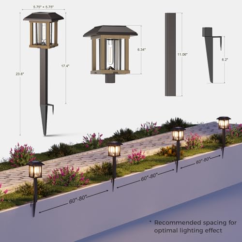 4 Pack Solar Pathway Lights Outdoor (4 Count)