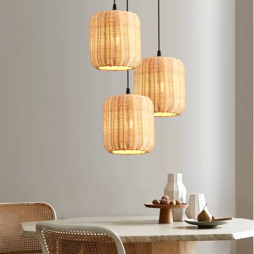 3 Pack Rattan Pendant Light (3 Count)
