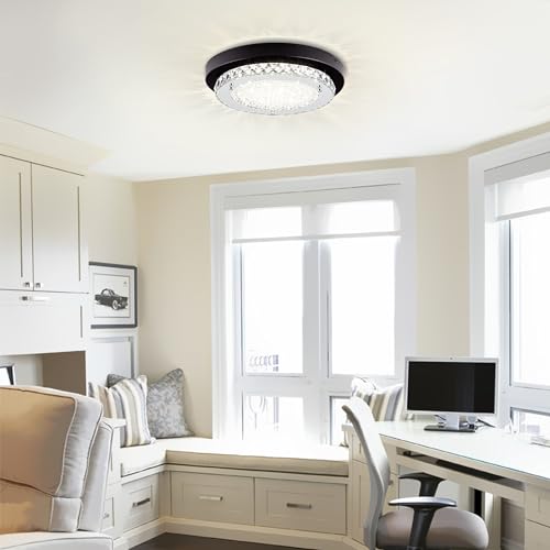 Crystal Flush Mount Ceiling Light LED Dimmable Closet Light Bathroom Light